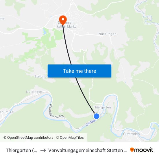 Thiergarten (Beuron) to Verwaltungsgemeinschaft Stetten am Kalten Markt map