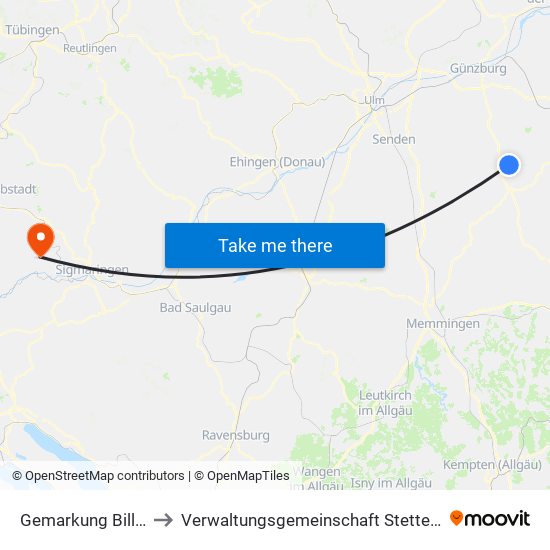 Gemarkung Billenhausen to Verwaltungsgemeinschaft Stetten am Kalten Markt map