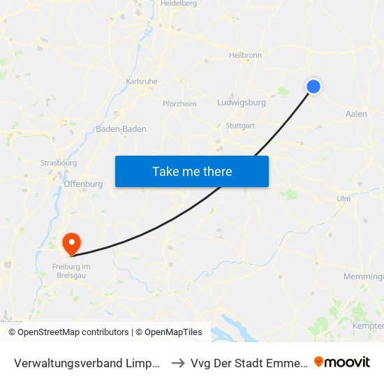 Verwaltungsverband Limpurger Land to Vvg Der Stadt Emmendingen map