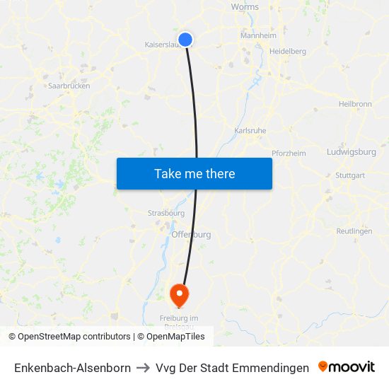 Enkenbach-Alsenborn to Vvg Der Stadt Emmendingen map