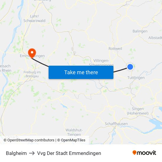Balgheim to Vvg Der Stadt Emmendingen map