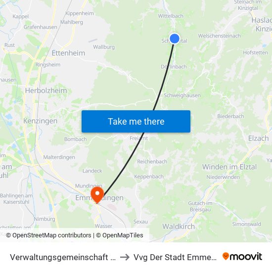 Verwaltungsgemeinschaft Seelbach to Vvg Der Stadt Emmendingen map