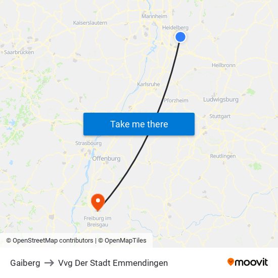 Gaiberg to Vvg Der Stadt Emmendingen map