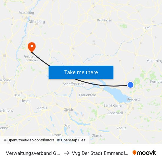Verwaltungsverband Gullen to Vvg Der Stadt Emmendingen map