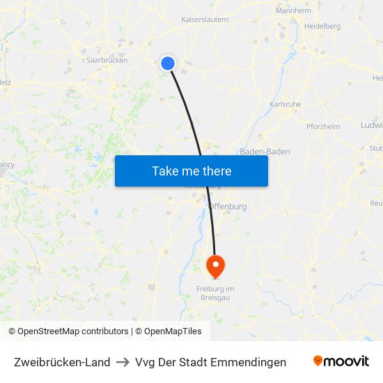 Zweibrücken-Land to Vvg Der Stadt Emmendingen map