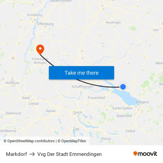 Markdorf to Vvg Der Stadt Emmendingen map