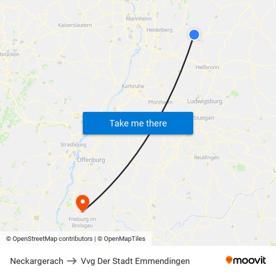 Neckargerach to Vvg Der Stadt Emmendingen map