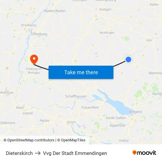 Dieterskirch to Vvg Der Stadt Emmendingen map