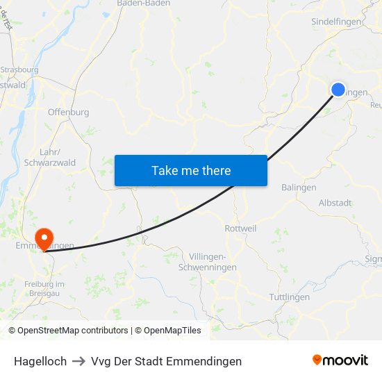 Hagelloch to Vvg Der Stadt Emmendingen map