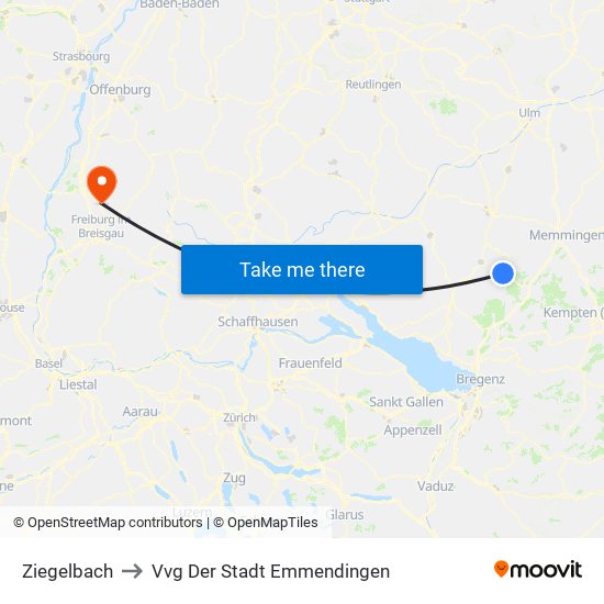 Ziegelbach to Vvg Der Stadt Emmendingen map