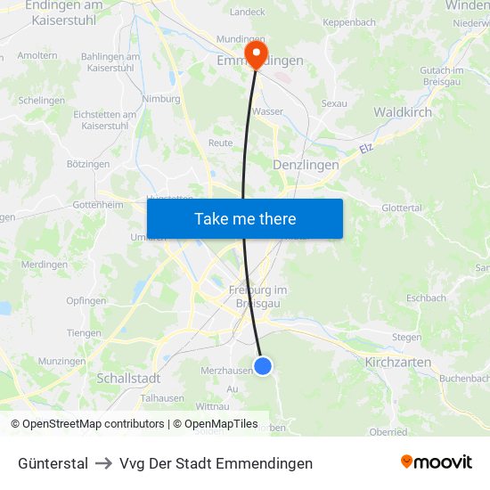 Günterstal to Vvg Der Stadt Emmendingen map