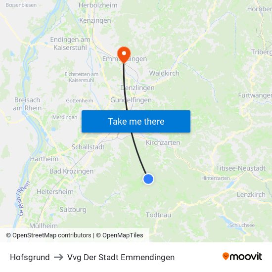 Hofsgrund to Vvg Der Stadt Emmendingen map