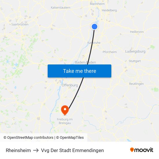 Rheinsheim to Vvg Der Stadt Emmendingen map