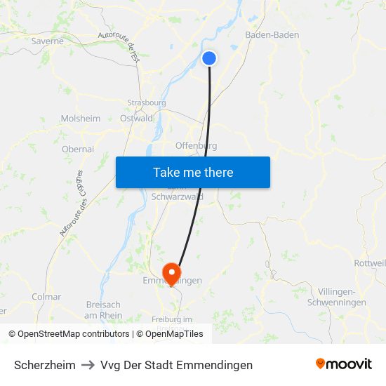 Scherzheim to Vvg Der Stadt Emmendingen map