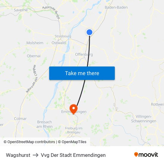 Wagshurst to Vvg Der Stadt Emmendingen map