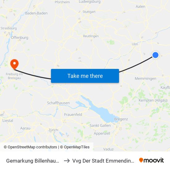 Gemarkung Billenhausen to Vvg Der Stadt Emmendingen map