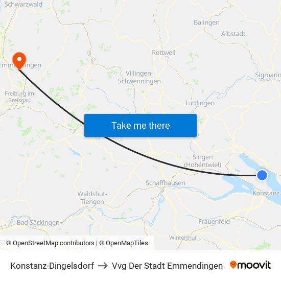 Konstanz-Dingelsdorf to Vvg Der Stadt Emmendingen map