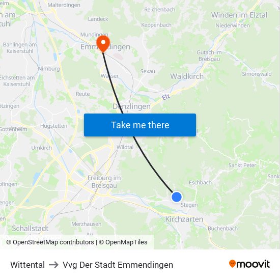 Wittental to Vvg Der Stadt Emmendingen map