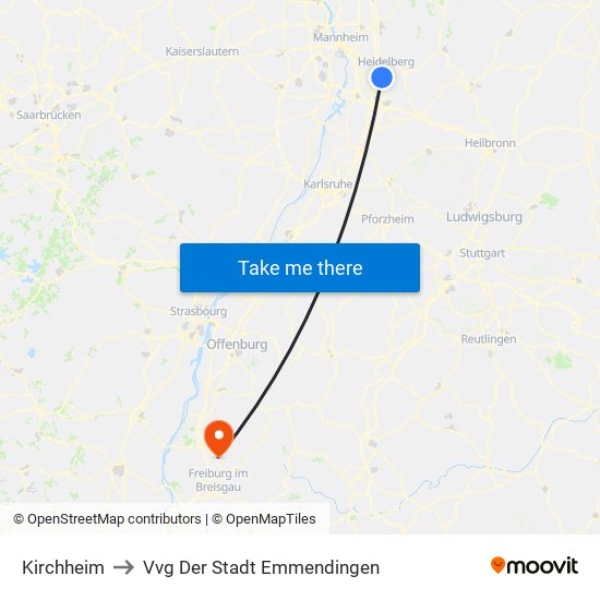 Kirchheim to Vvg Der Stadt Emmendingen map