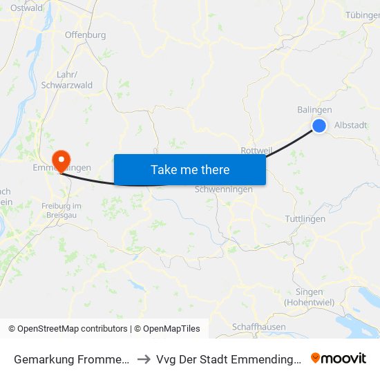 Gemarkung Frommern to Vvg Der Stadt Emmendingen map