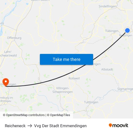 Reicheneck to Vvg Der Stadt Emmendingen map