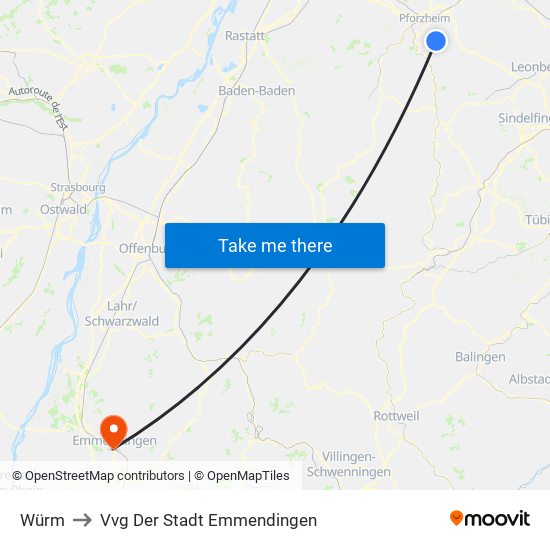 Würm to Vvg Der Stadt Emmendingen map