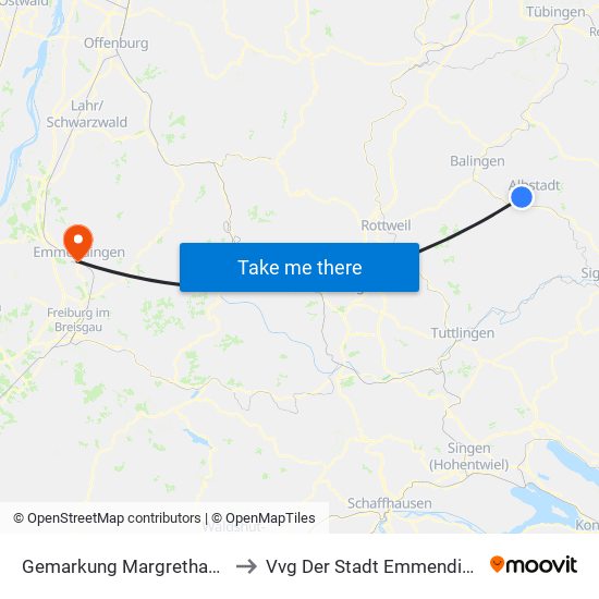 Gemarkung Margrethausen to Vvg Der Stadt Emmendingen map