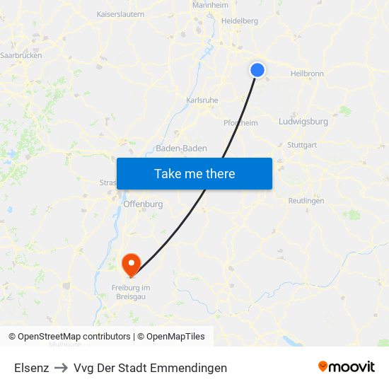 Elsenz to Vvg Der Stadt Emmendingen map