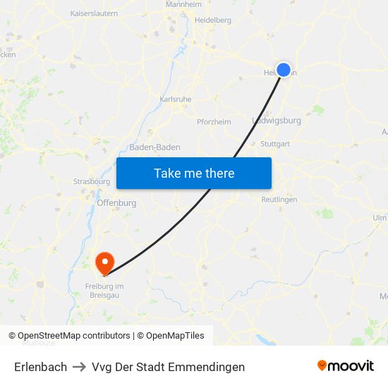 Erlenbach to Vvg Der Stadt Emmendingen map
