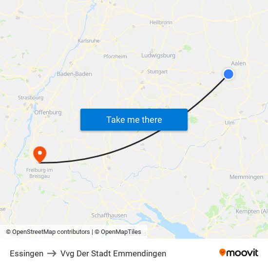 Essingen to Vvg Der Stadt Emmendingen map