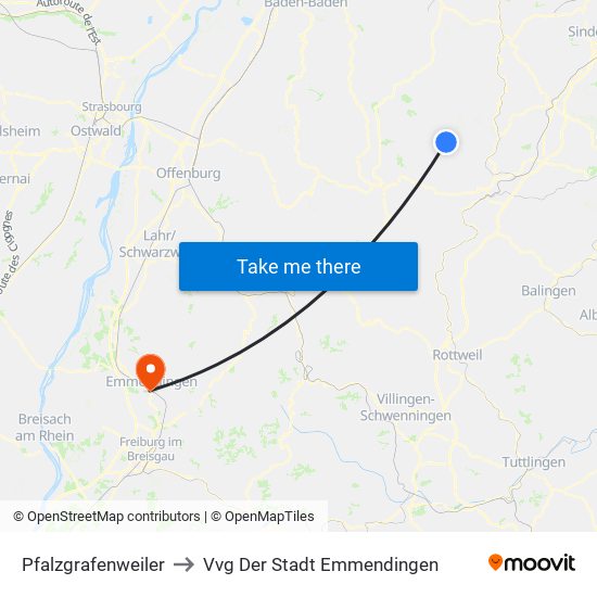 Pfalzgrafenweiler to Vvg Der Stadt Emmendingen map