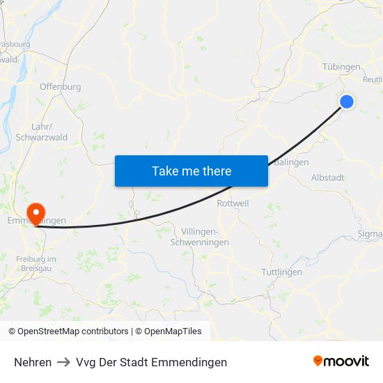 Nehren to Vvg Der Stadt Emmendingen map