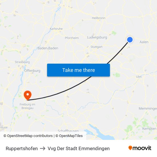 Ruppertshofen to Vvg Der Stadt Emmendingen map