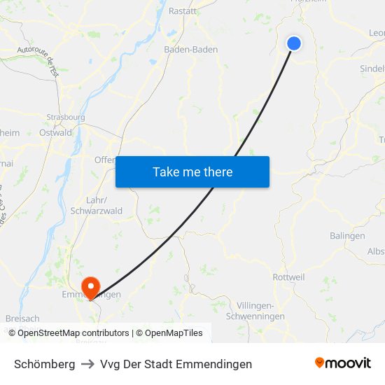 Schömberg to Vvg Der Stadt Emmendingen map