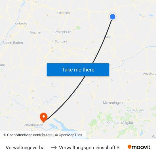 Verwaltungsverband Fichtenau to Verwaltungsgemeinschaft Singen (Hohentwiel) map