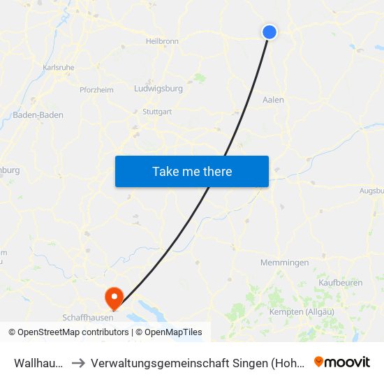 Wallhausen to Verwaltungsgemeinschaft Singen (Hohentwiel) map