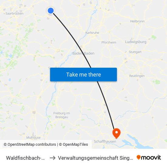 Waldfischbach-Burgalben to Verwaltungsgemeinschaft Singen (Hohentwiel) map