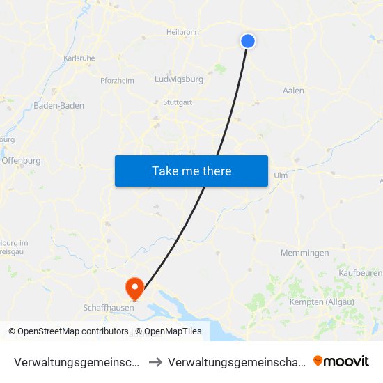 Verwaltungsgemeinschaft Schwäbisch Hall to Verwaltungsgemeinschaft Singen (Hohentwiel) map