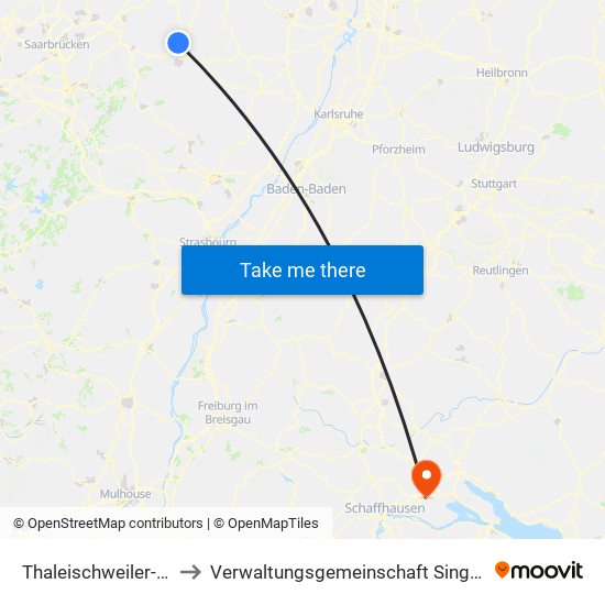Thaleischweiler-Fröschen to Verwaltungsgemeinschaft Singen (Hohentwiel) map