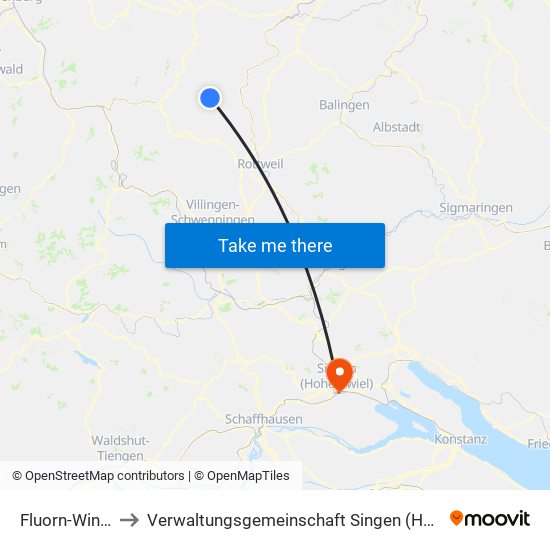 Fluorn-Winzeln to Verwaltungsgemeinschaft Singen (Hohentwiel) map