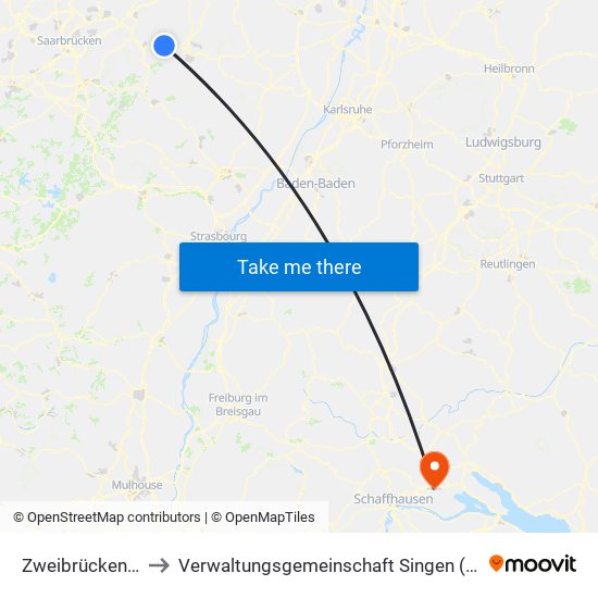 Zweibrücken-Land to Verwaltungsgemeinschaft Singen (Hohentwiel) map