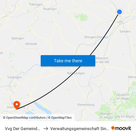 Vvg Der Gemeinde Dornstadt to Verwaltungsgemeinschaft Singen (Hohentwiel) map