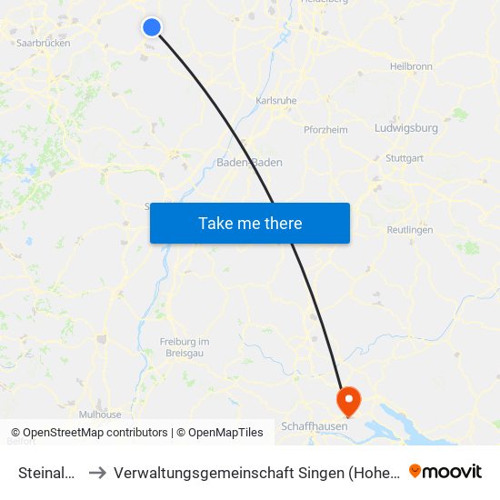 Steinalben to Verwaltungsgemeinschaft Singen (Hohentwiel) map