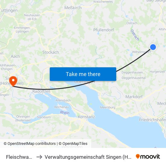 Fleischwangen to Verwaltungsgemeinschaft Singen (Hohentwiel) map