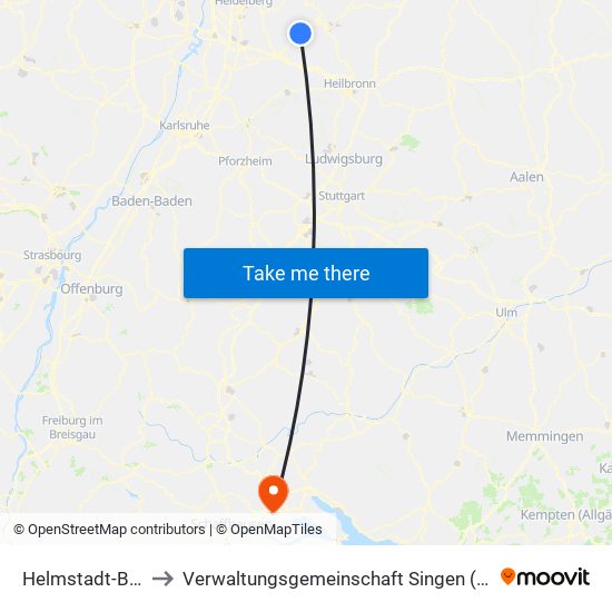 Helmstadt-Bargen to Verwaltungsgemeinschaft Singen (Hohentwiel) map