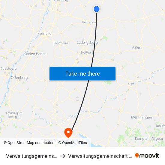 Verwaltungsgemeinschaft Möckmühl to Verwaltungsgemeinschaft Singen (Hohentwiel) map