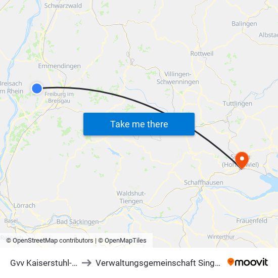 Gvv Kaiserstuhl-Tuniberg to Verwaltungsgemeinschaft Singen (Hohentwiel) map