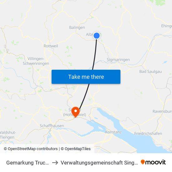 Gemarkung Truchtelfingen to Verwaltungsgemeinschaft Singen (Hohentwiel) map