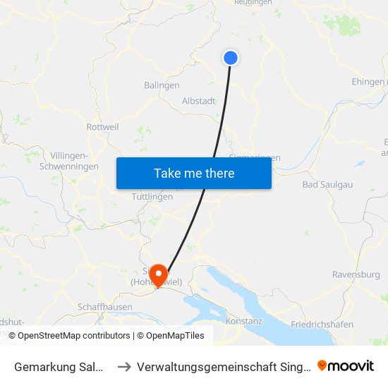 Gemarkung Salmendingen to Verwaltungsgemeinschaft Singen (Hohentwiel) map
