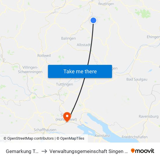 Gemarkung Talheim to Verwaltungsgemeinschaft Singen (Hohentwiel) map